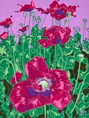 Fuchsia poppies