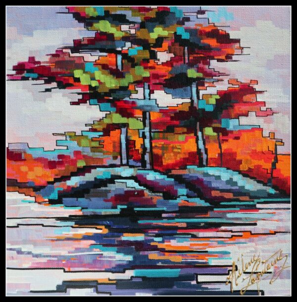 Bright autumn - Blue rock in the Mauricie Park - Pixelism.